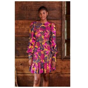 Farm Rio Fruit Dream Long-Sleeve Mini Dress Size Medium
